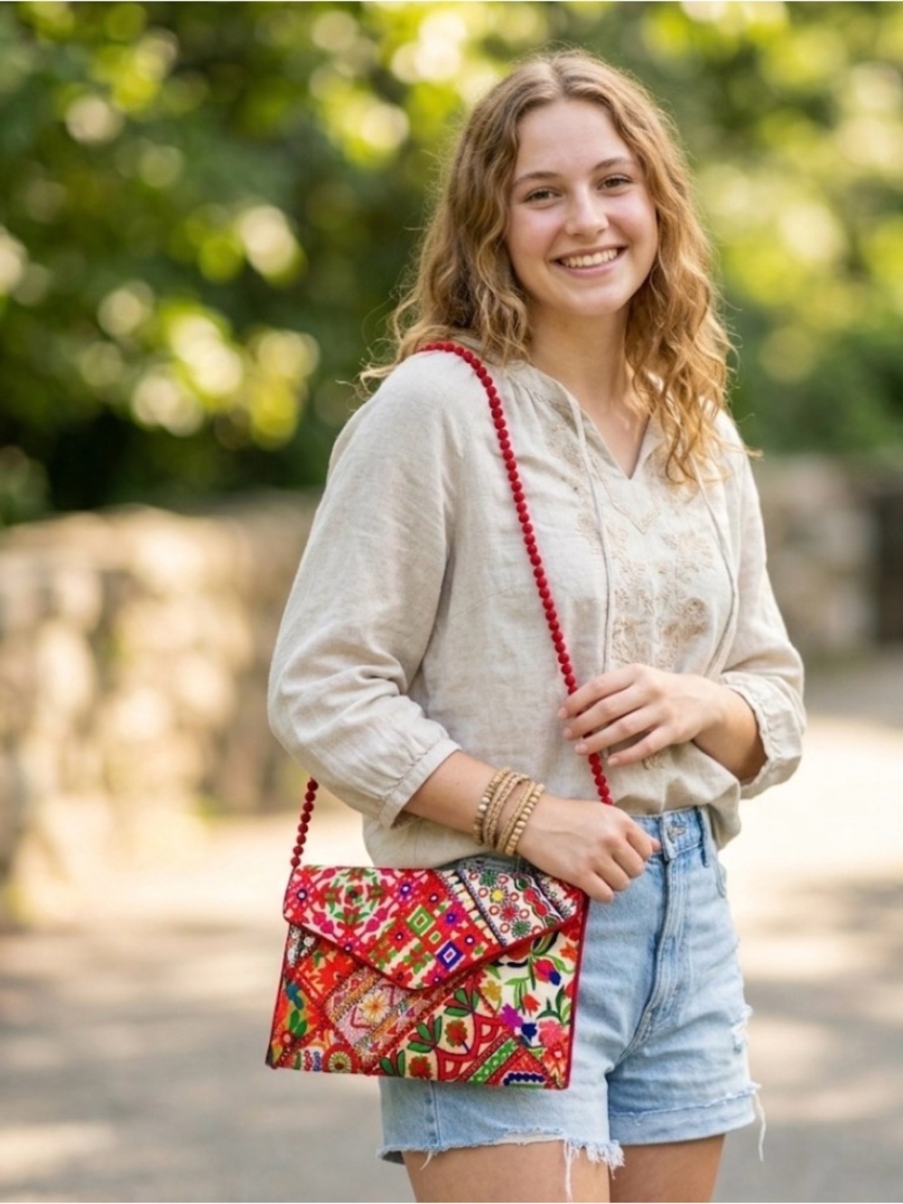 New Purse Cross Bag Handmade Embroidered Colorful Patterned